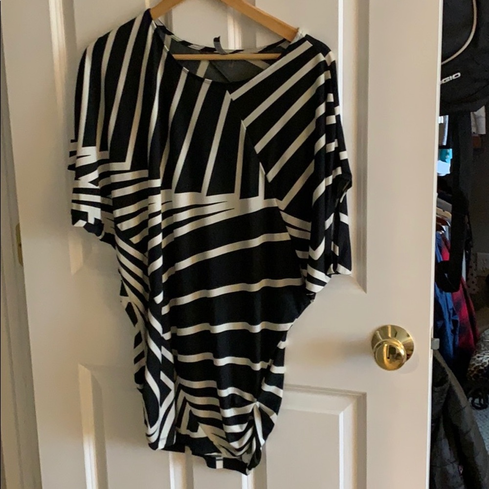 Asymmetrical striped dress